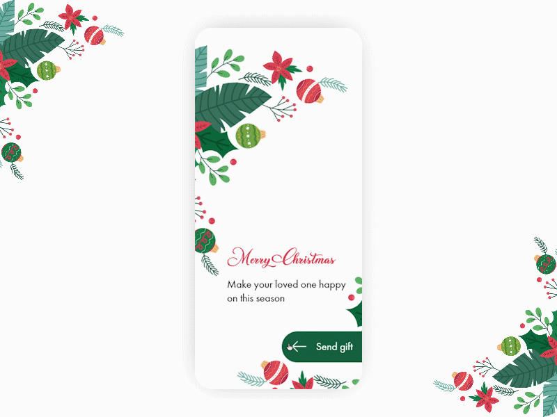 Merry Christmas animation app app design clean dailyinspiration dribbble first shot invite ios merry christmas minimal ui ui design ui ux design ux ux design xmas