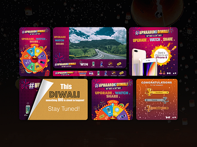 Diwali contest on mobile app and social media. ad contest crackers diwali graphic teaser
