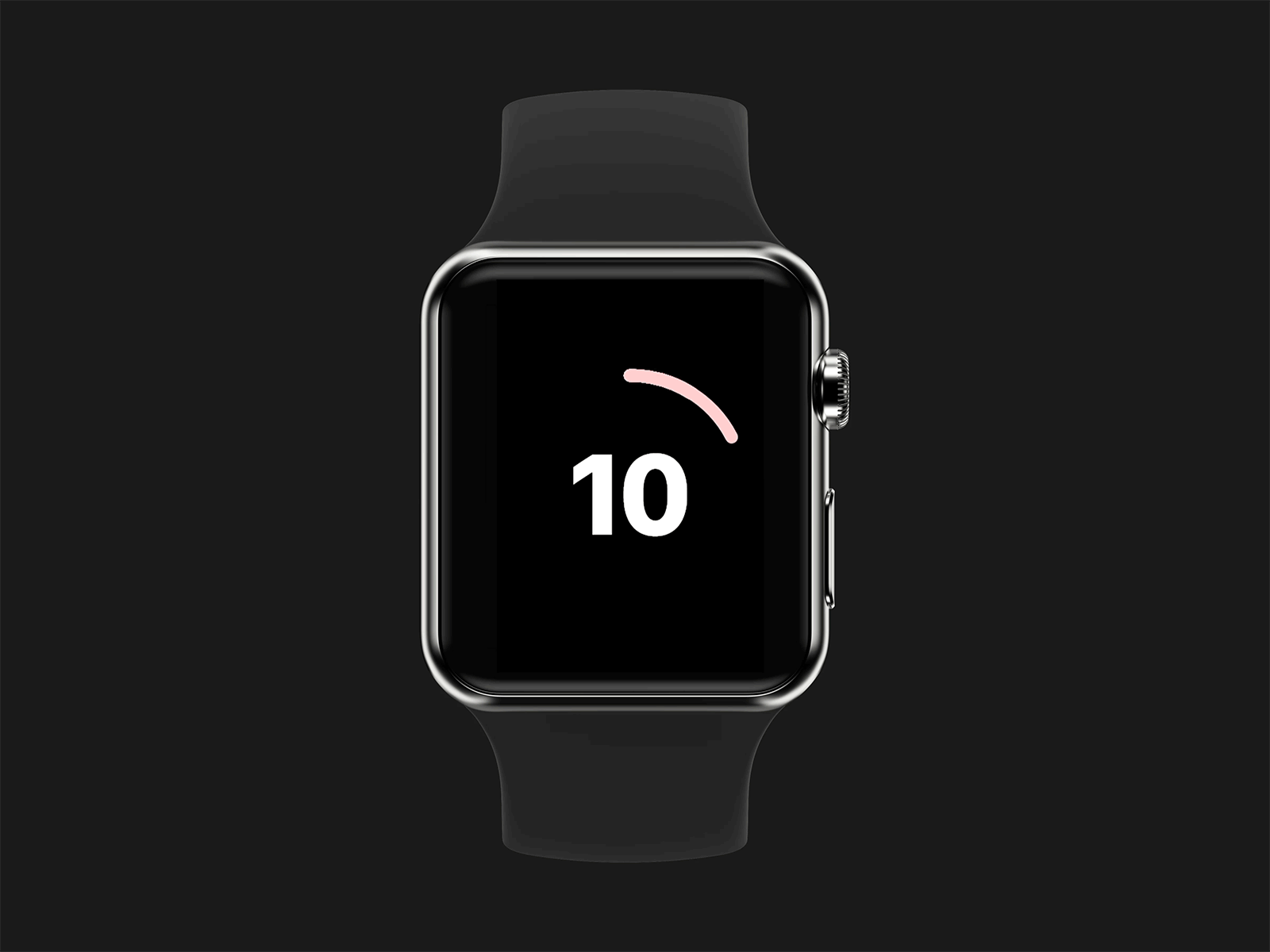 Countdown Timer Watch Animation adobexd animated gif app apple watch concept countdown timer dailyui dailyuichallenge dark ui design flat simple timer ui uidesign ux watch