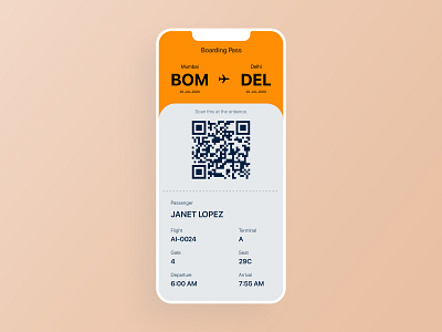 Boarding Pass UI 024 adobexd airport app boarding pass booking concept dailyui dailyui024 dailyuichallenge design flight interface light pass simple ui uidesign ux yellow