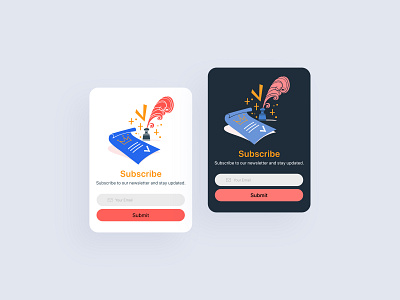 Subscribe Modal UI 026 adobexd app card concept dailyui dailyuichallenge dark design element interface light mail simple subscribe subscription box ui uidesign ux widget