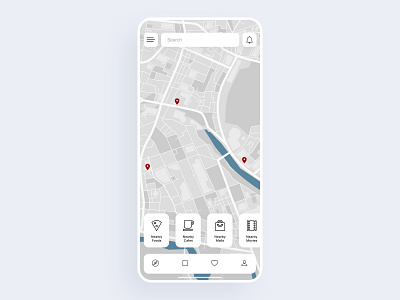Map UI 029 adobexd app concept dailyui dailyuichallenge design floating button icons interface light location map mobile navigation bar simple tracker ui uidesign ux