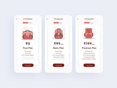 Pricing Page UI 030 adobexd app carousel choose concept dailyui dailyuichallenge design interface light lightui plans pricing pricing page pricing plan simple ui uidesign ux