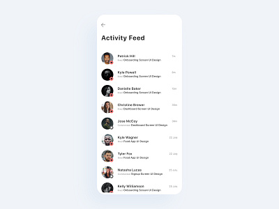 Activity Feed UI 047 activity feed adobexd app concept dailyui dailyuichallenge design interaction interface light simple ui uidesign ux