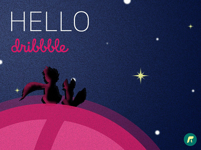 Hello Dribbble! art ball design dribbble first shot flat hello dribbble illustration little princess photoshop star vector