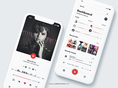 Music App alirezasetayesh app app design application clean design flat ios minimal mobile music music app music player ui ui ux user inteface