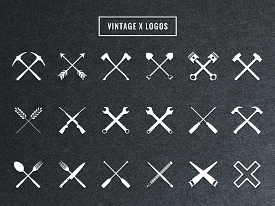 Vintage X Logos badges logos vector vintage