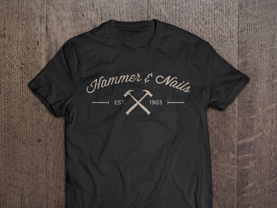 Hammer & Nails hammer industrial logo mockup nails t shirt vintage