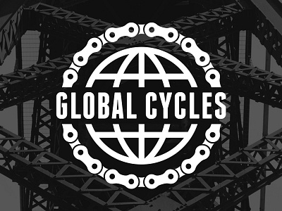 Global Cycles bicycle bike chain global logo vector