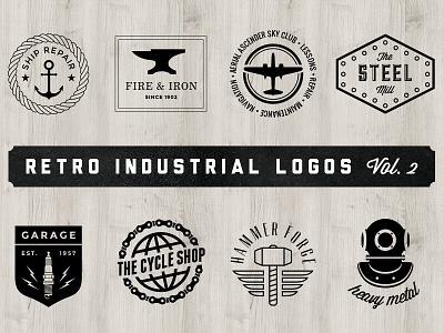 Retro Industrial Logos — Vol. 2