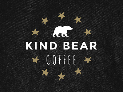 Kind Bear Coffee Logo bear coffee logo rawr stars vector vintage