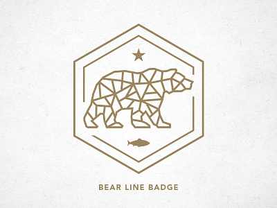 Bear Line Badge badge bear line logo vector