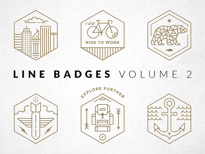 Line Badges — Volume 2 badges line logos vector