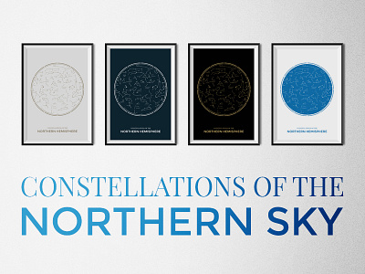 Constellations of the Northern Sky constellations illustration night posters print starry stars vector