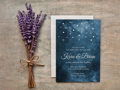 Painted Starry Night Wedding Invites invitations invites night painted starry stars stationery wedding