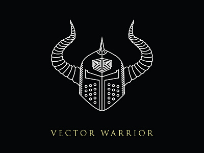 Vector Warrior Line Illustration armor helmet illustration vector viking warrior