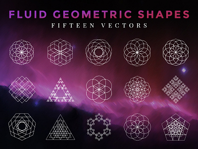 Fluid Geometric Shapes bundle geometric shapes vector