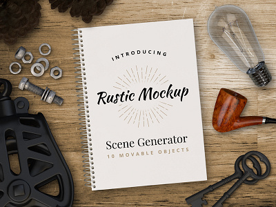 Rustic Mockup Scene Generator 3d objects desktop mockup rustic