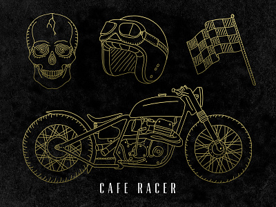 Hand-Drawn Cafe Racer bikes cafe racer hand drawn motorcycles racing