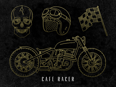 Hand-Drawn Cafe Racer