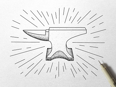 Anvil Ink Illustration anvil blacksmith drawing handmade illustration ink sketch