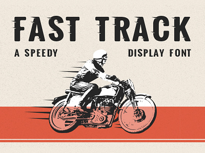 Fast Track - A Speedy Display Font boost font motorcycle race racer racing retro speed turbo typeface vintage