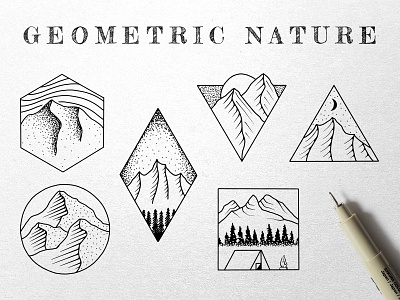 Geometric Nature Illustrations