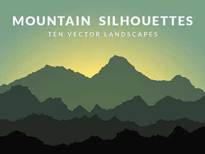 Mountain Silhouettes camping hiking landscape mountains nature outdoors silhouette vector