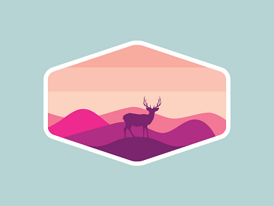 Outdoor Adventure Badges: Preview #5 adventure badge deer logo mountains national park nature outdoors simple travel vector