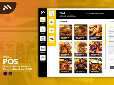 POS - Point Of Sales Restaurant chicken design point of sale point of sales pointofsale pos restaurant typography ui ux ux ui ux design ux designer uxdesign uxui vector web web design webdesign website design