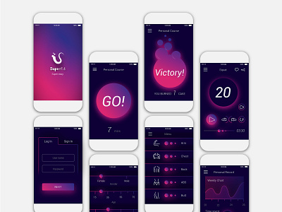 SuperFit_fitness app app female fitness health ui user experience ux woman workout