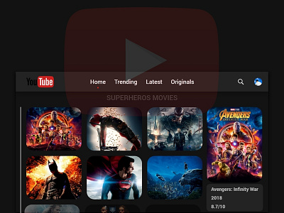 YouTube Website Redesigned avengers branding design re brand re branding redesign ui ux web youtube youtube website