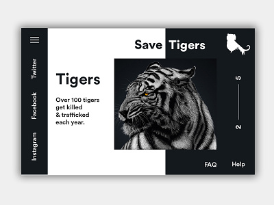 Save Tigers! design homepage landing page landing page design save animals save tigers tiger tigers ui user experience design ux web web design