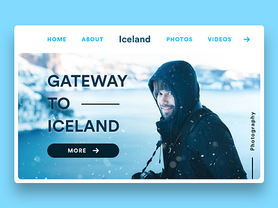 Iceland Web Design adobe xd bangalore design homepage iceland india landing page photographer ui user experience design ux web