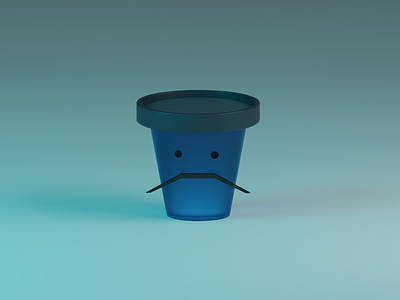 Mr. Cup 3d animation b3d blender branding design illustration isometric logo lowpoly