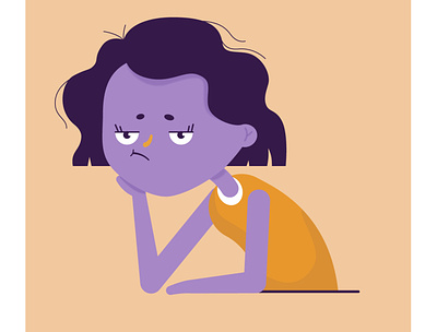 bored girl adobe illustrator ai animation colors design graphic icon illustration ilustrare vector