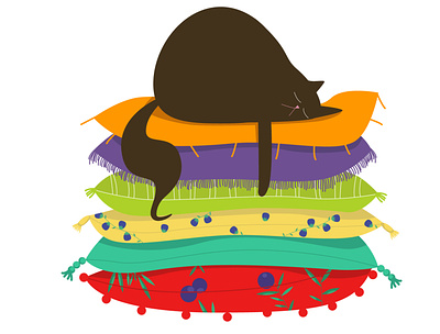 Sleepy Sweet Cat adobe illustrator animation cat colorful colors design digital digital illustration icon illustration illustration art ilustrare vector