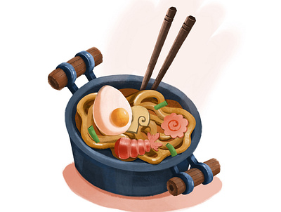 Noodles 3d art brushes design drawing foodlover icon illustration noodles procreate web