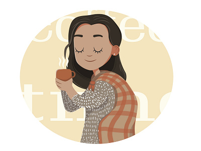 Girl With Coffee animation icon illustration