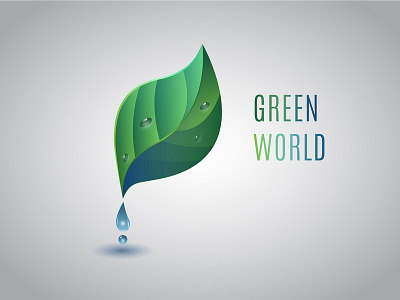 GREEN WORLD design icon logo vector