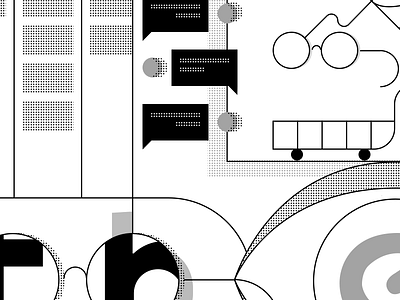 Illustration for Teambition Customer Case_essilor eye glasses illustration line draft sales