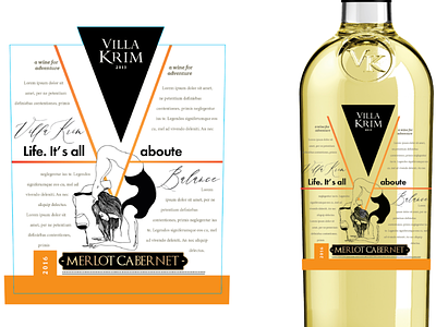 VILLA KRIM label logo package design wine design