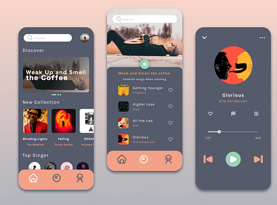 Music app practice design illustration ui ui design ux