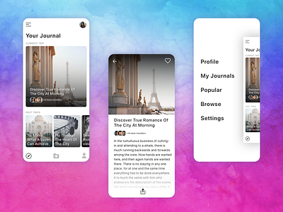 Travel Journal [Concept] app mockup ui ux