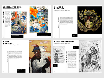Alumni Exhibition Catalog catalog layout fine arts publish graphic design magazine format publication design spreads typography visual arts