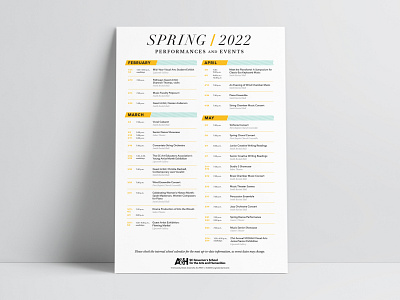 2022 SCGSAH Performance Poster branding design event poster format graphic design indesign layout design performance calendar poster south carolina type pairing typography