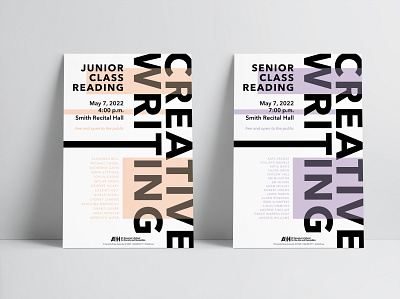 SCGSAH Poster | Creative Writing Readings advertising design branding graphic design poster artist poster design promotional material school marketing type typography