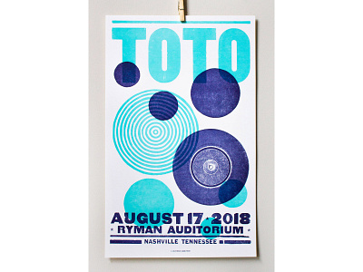 Toto Show Poster africa bands design gig gig poster hatch show print intern jefferson letterpress letterpress printing music musician nashville overlay printing printmaking ryman show poster toto transparency