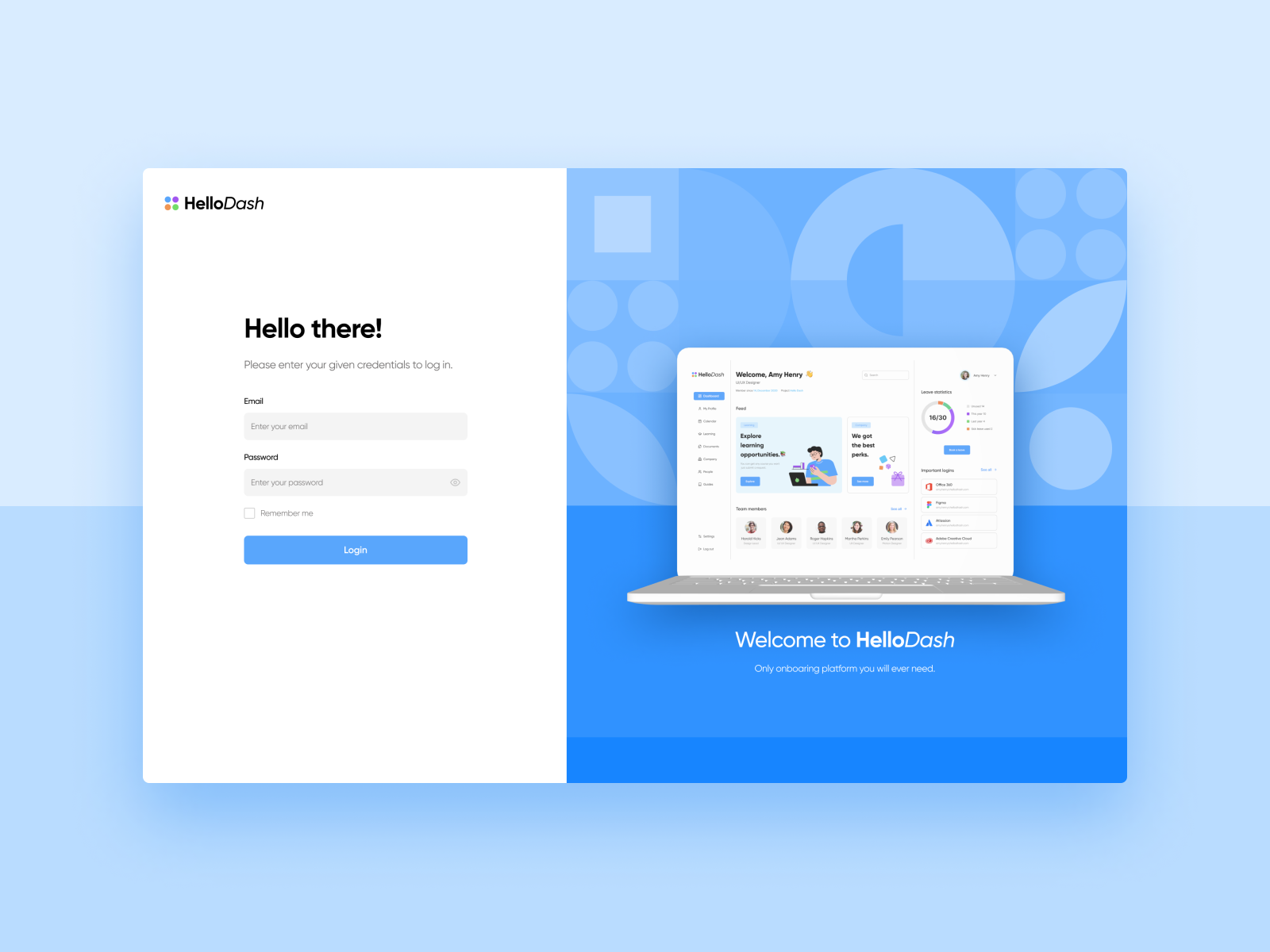 Dashboard Login Page by Nirvana Hasičić on Dribbble