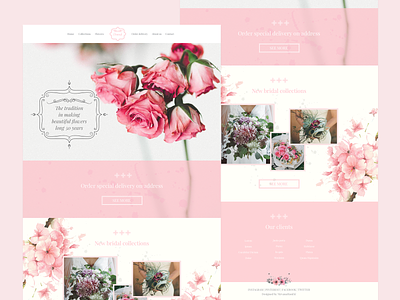 Damask - Flower Shop Landing Page feminine design flowers flowershop landing page pink ui ux webdesign
